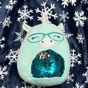 Squishmallows Mint Unicorn with Blue Sequins